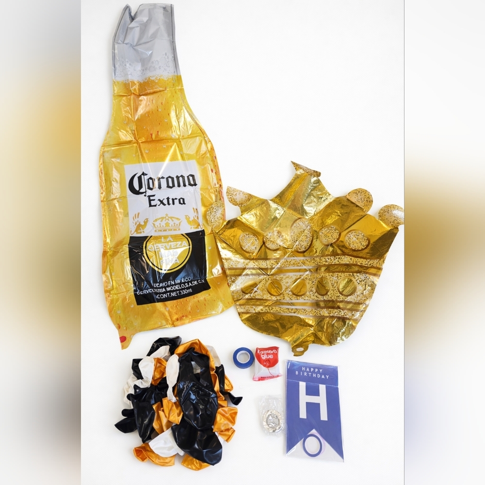NEW Gold and Black Party Balloon Set
